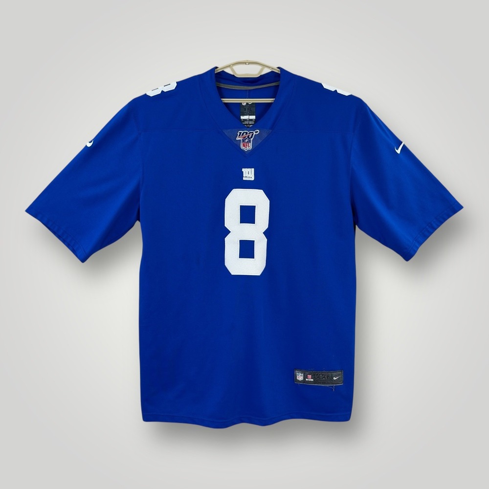 Daniel Jones #8 New York Giants Blue Nike Sewn NFL Football Jersey Mens Size 2XL